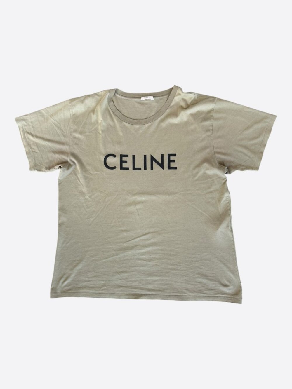 Celine Olive & Black Logo T-Shirt